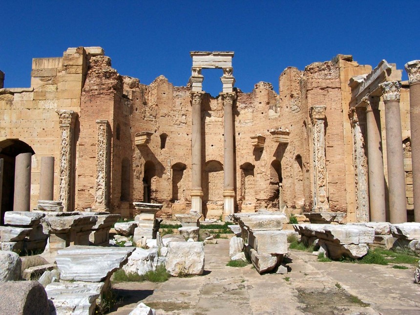 The remains of the Roman basilica at Leptis Magna, Libya. © Canpinos/Fotolia