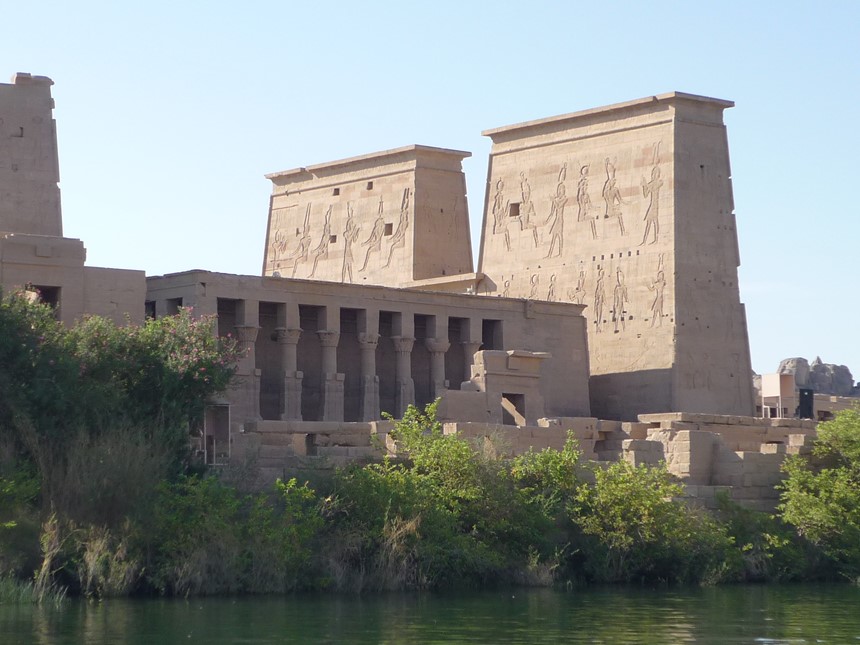 Temple of Isis first pylon, Philae, north-eastern (back) view