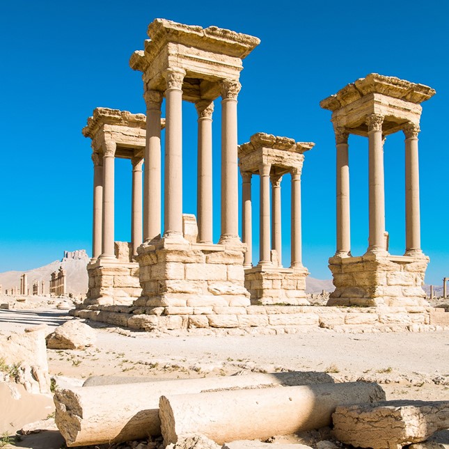 Tetrapylon in ancient city of Palmyra, by Daniel Demeter