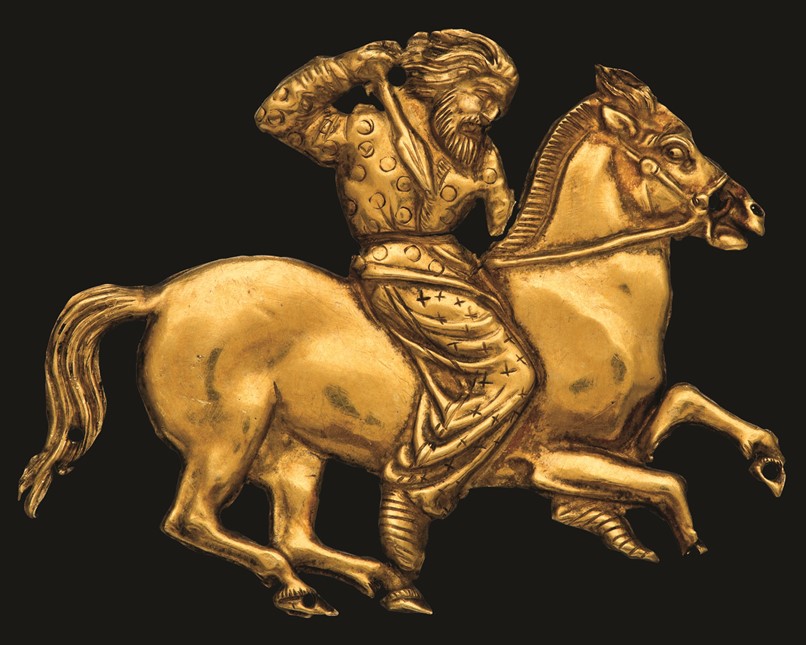 Gold plaque of a mounted Scythian. Black Sea region, c. 400–350 BC. © The State Hermitage Museum, St Petersburg, 2017. Photo: V Terebenin.