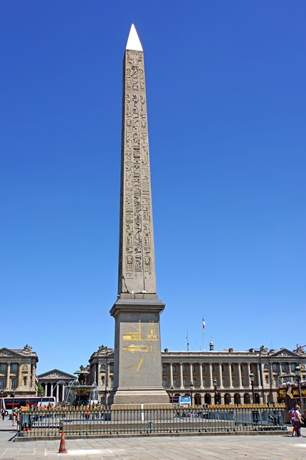 The Luxor Obelisk, also known as 'Cleopatra's Needle', in Place de la Concorde, Paris.