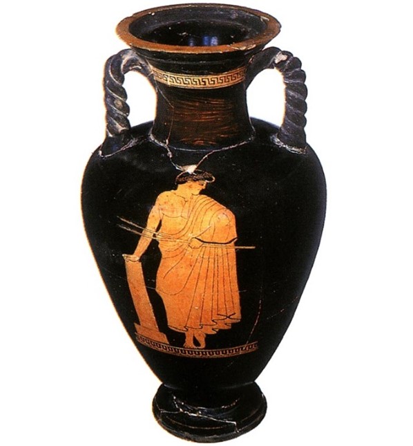 Paidotribe (trainer). Red-figure amphora (with twisted handles). Attic. By the Kleophrades Painter. Clay. 490—480 BCE. Height: 47 cm. Inv. No. B. 1852 (St. 1669, B. 613). Saint Petersburg, State Hermitage Museum http://ancientrome.ru/art/artworken/img.htm?id=1345
