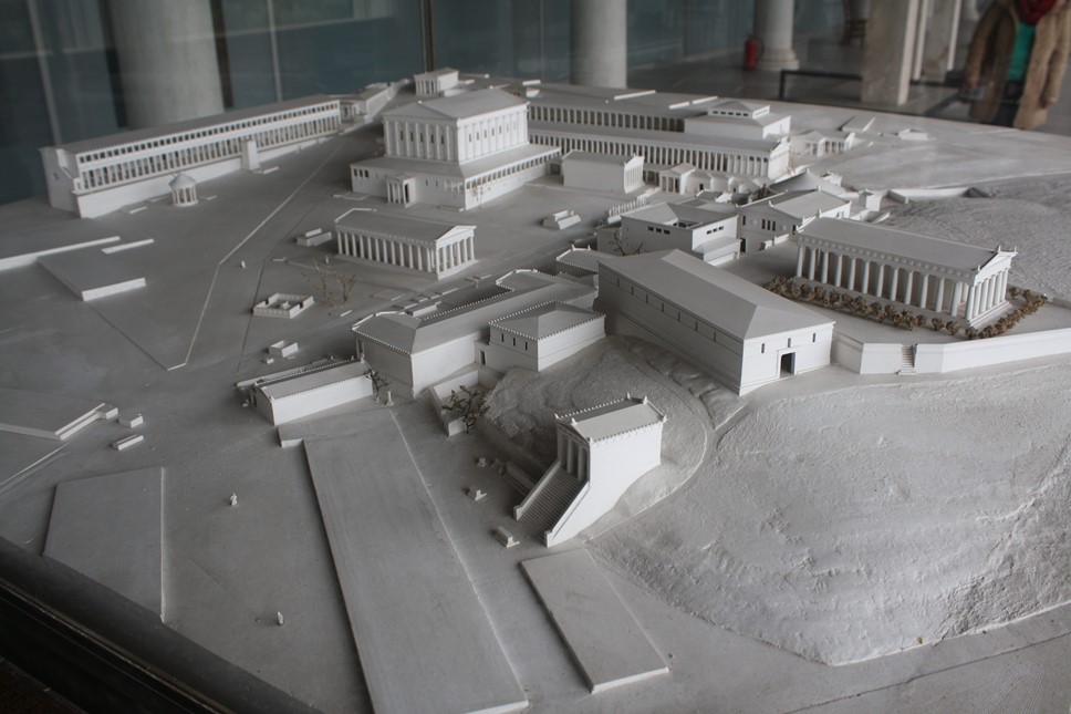 A model of the agora of Athens at its maximum extension during the 2nd century CE. (Agora Museum, Athens)