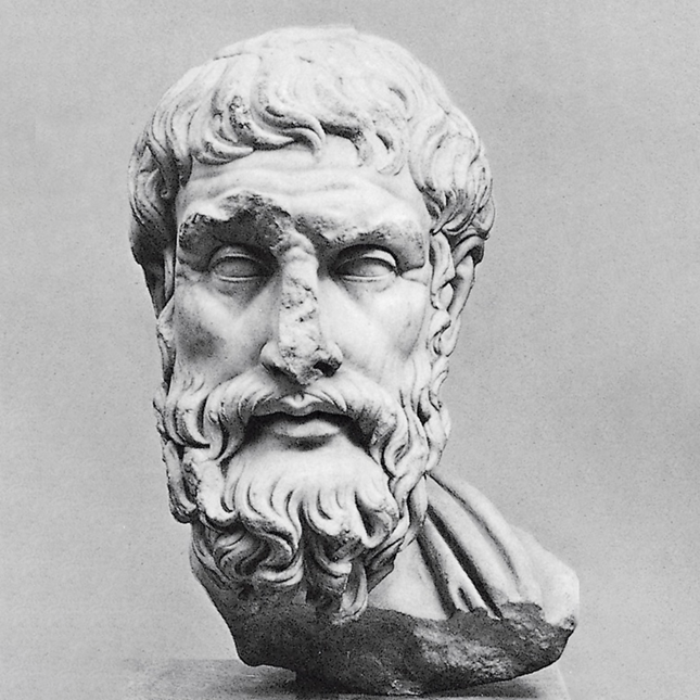 Copy of a 3rd-century BC portrait of the philosopher Epicurus. Height 40.5 cm.