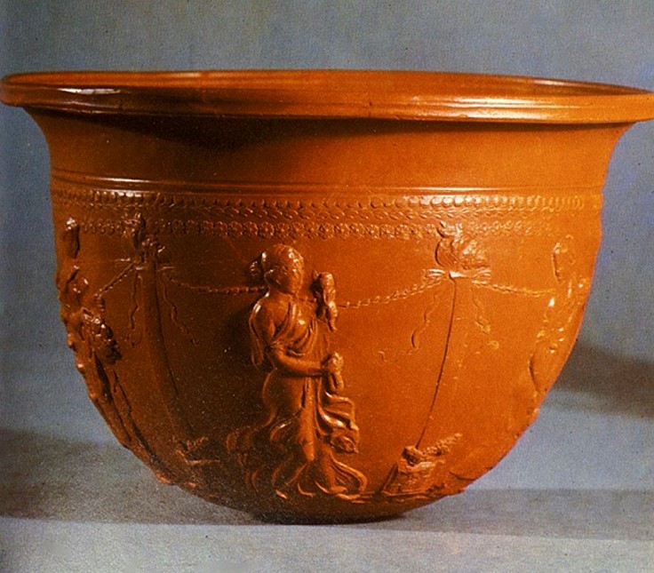 Terra sigillata cup made in Arretium. Ca. 30 BCE-40 CE.
