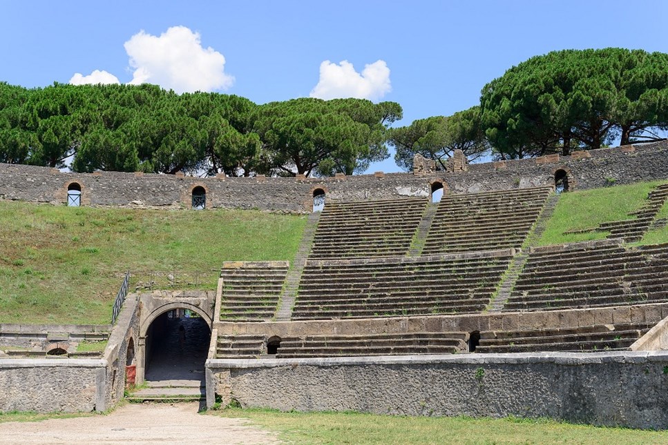 Vomitorium at the Amphitheatre of Pompeii in Pompeii https://en.wikipedia.org/wiki/Vomitorium#/media/File:Ancient_Roman_Pompeii_-_Pompeji_-_Campania_-_Italy_-_July_10th_2013_-_06.jpg