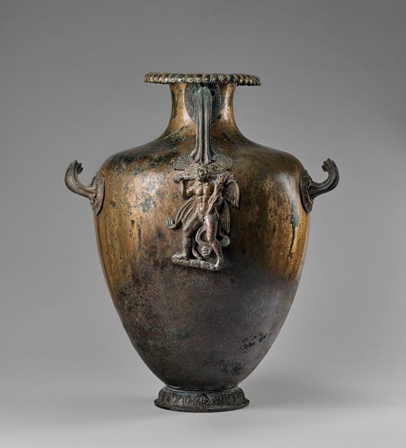 Kalpis, mid-4th century B.C., Bronze 48 × 39.6 × 31.5 cm (18 7/8 × 15 9/16 × 12 3/8 in.), 79.AC.119 The J. Paul Getty Museum, Villa Collection, Malibu, California