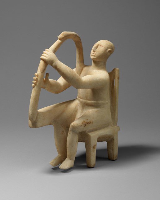 Marble seated harp player - The Metropolitan Museum of Art - Period: Late Early Cycladic I–Early Cycladic II  Date: 2800–2700 B.C.