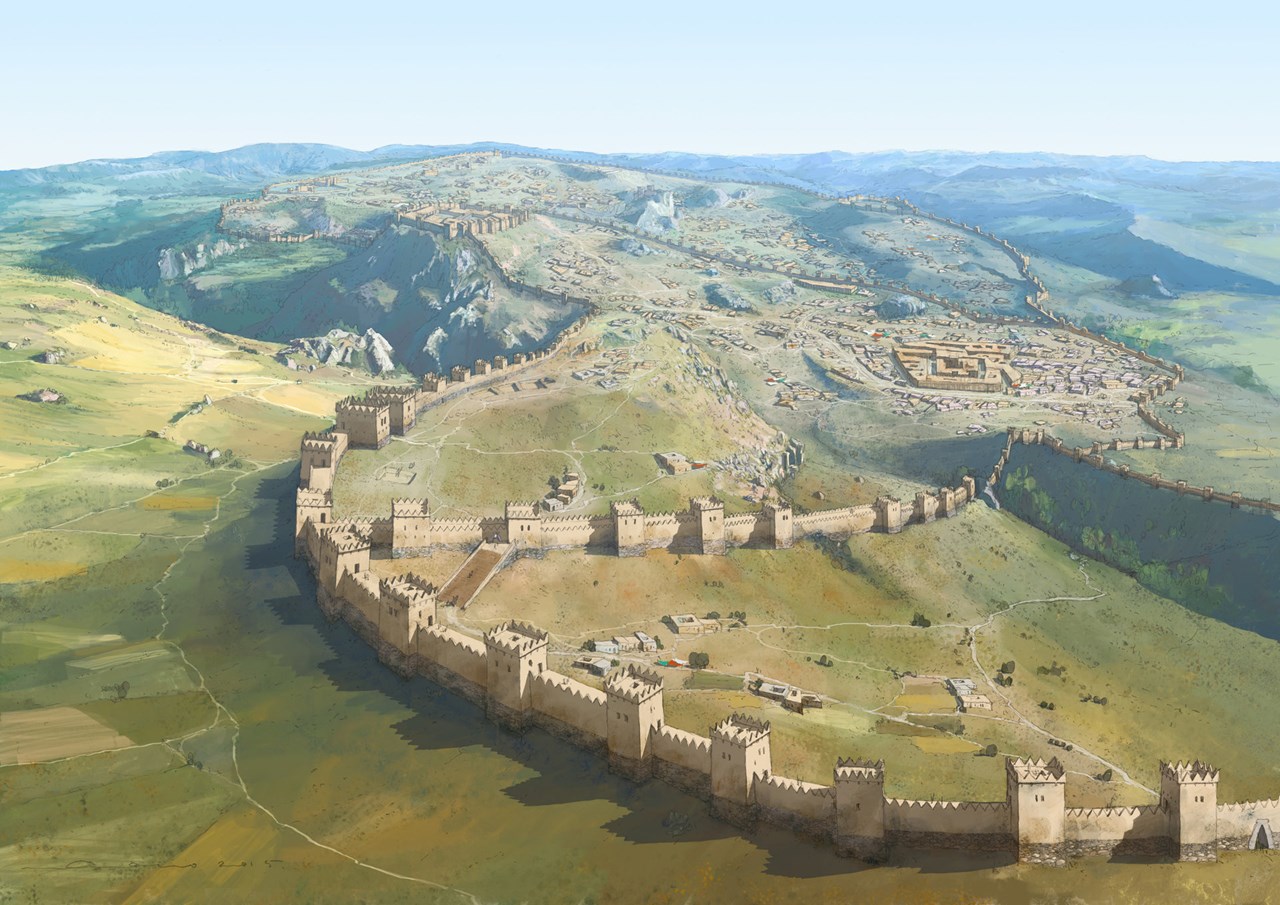 Capital of the Hittite Empire between 1420 and 1200 BC. Hattusa now lies in ruins beside Boğazkale, Turkey.